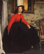 James Tissot Portrait of Mlle.L.L(or Young Girl in Red Jacket) oil painting reproduction